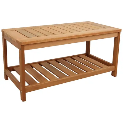 Meranti Wood With Teak Oil Finish Outdoor Coffee Table - 35-inch