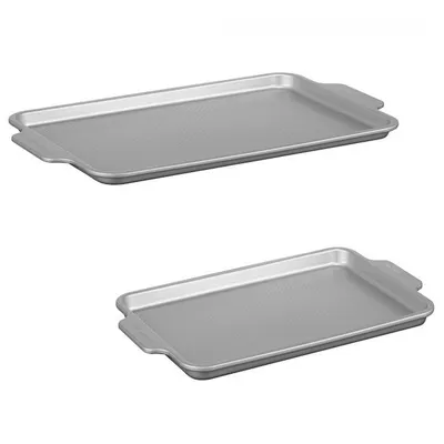 Set Of 2 The Rock Wave Griddles, 10" X 15" And 11" X 17.5", Carbon Steel