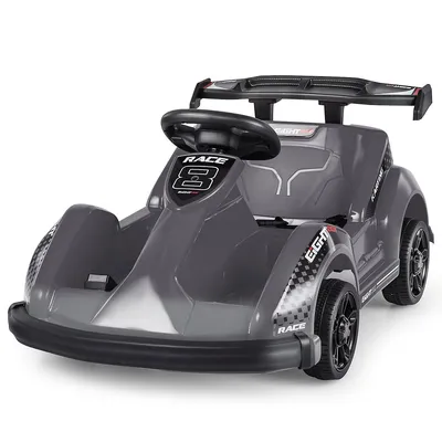 6v Battery Powered Go Kart Kids Ride On 4 Wheel Racer Rc W/ Bumper & Music