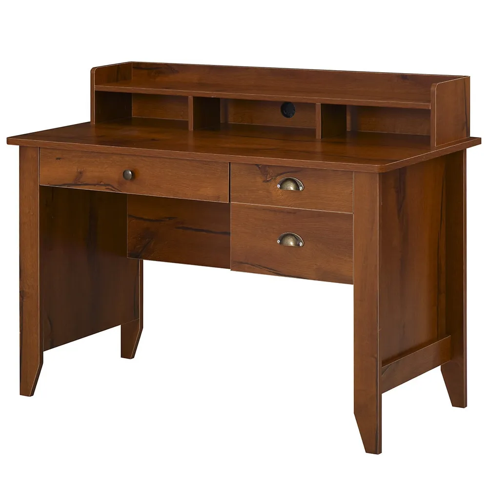 HOMCOM 3-drawer Computer Desk With Hutch