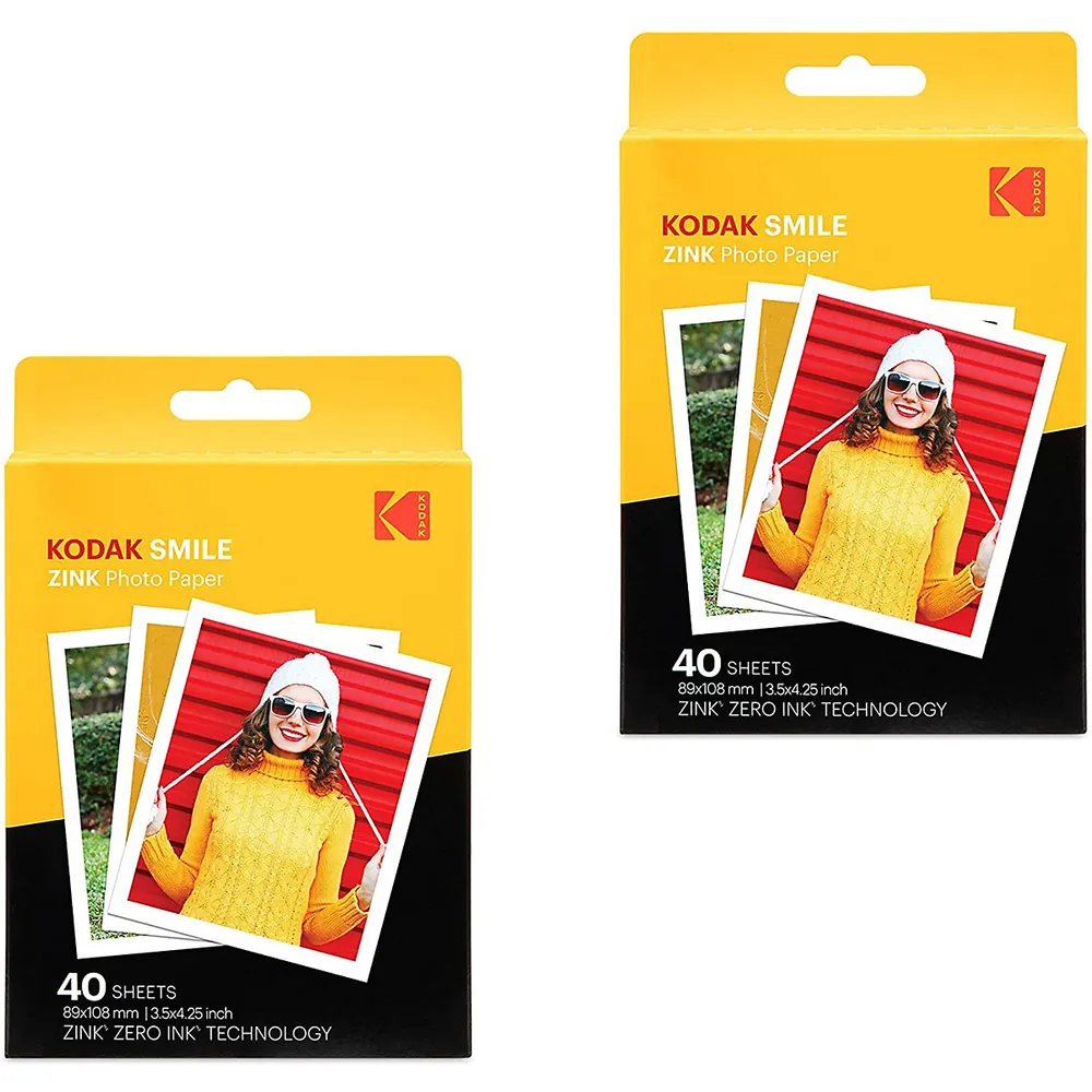 3.5x4.25 Inch Premium Zink Print Photo Paper Compatible With Kodak Smile Classic Instant Camera
