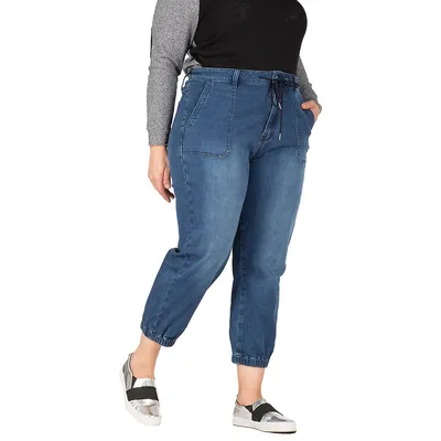 Women's Plus 5 Pocket Cropped Leg Jogger Jeans