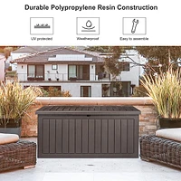 80 Gal Outdoor Deck Box Container, Patio Deck Storage Box with Lockable Lid and Side Handles for Patio Outdoor Furniture (302L)