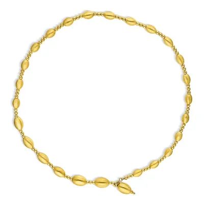 18kt Gold Plated 26" Yellow Brilliant Dc Oval Bead Lariat Necklace