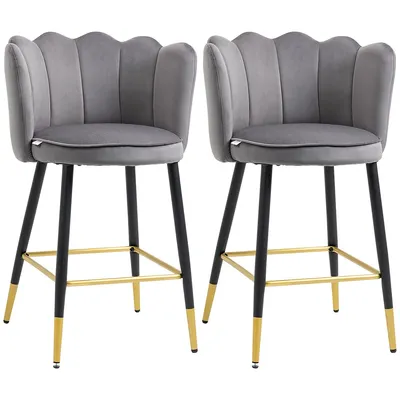 Modern Counter Height Bar Stools Set Of 2 With Back