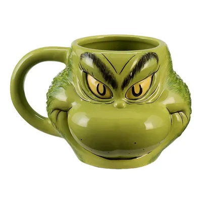 Dr Seuss The Grinch Big Face Sculpted 16 Oz Mug