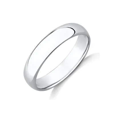 5mm Half Round Wedding Band Sterling Silver