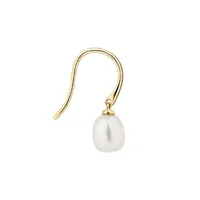 Drop Earrings With Cultured Freshwater Pearl In 10kt Yellow Gold