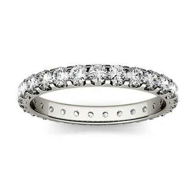 14k White Gold & 1 Ct. T.w. Created Moissanite Eternity Band