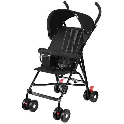 Foldable Lightweight Baby Strollers With Removable Canopy And Soft Footrest