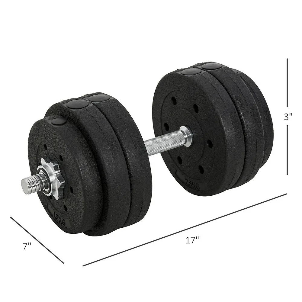 Soozier Adjustable Dumbbell Set, 44 Lbs. Free Weight Set, 2-in-1