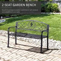 51" Steel 2 Seat Garden Bench
