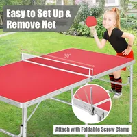 60" Portable Table Tennis Ping Pong Folding Table W/accessories Indoor Game