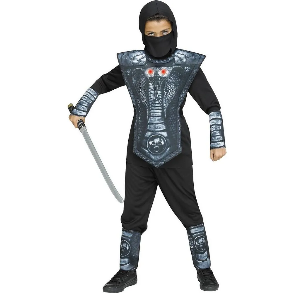Kids Black and Silver Ninja Costume