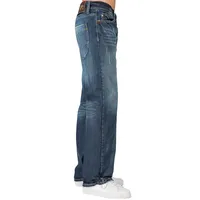 Men's Relaxed Straight Premium Denim Jeans Faded Indigo Wash Signature 5 Pocket