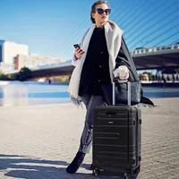 20" Carry-on Luggage Pc Hardside Suitcase Tsa Lock W/ Front Pocket & Usb Port