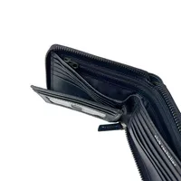 Mens Full Leather Zipper Around With Center Wing