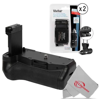 Viv-pg-t7i Battery Grip For Canon T7i With Two Cb E17 Replacement Battery For Canon Lp E17 And Lc E17 Charger