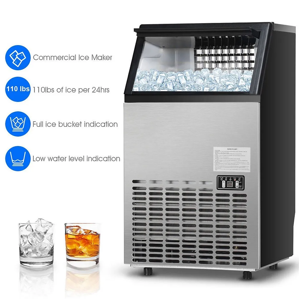 Countertop Ice Maker 26.5lbs/Day with Self-Cleaning Function and Flip Lid -  Costway