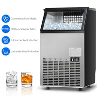 Costway Built-in Stainless Steel Commercial 110lbs/24h Ice Maker Portable Ice Machine
