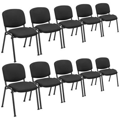 Set Of Office Guest Chair Stackable Reception Chair Waiting Conference Room