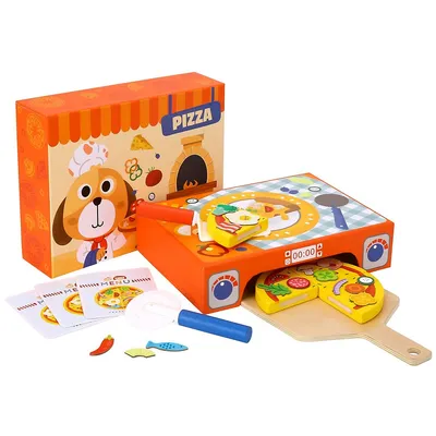 Pizza Baking Play Set - 39pcs - Wooden Pretend Food Cooking Toy, Ages 3+