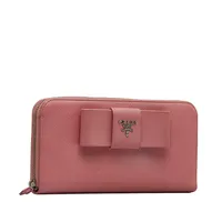 Pre-loved Saffiano Fiocco Bow Long Wallet