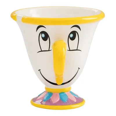 Disney Beauty & The Beast Chip Replica Sculpted Ceramic Tea Cup, 8 Oz, Multicolor