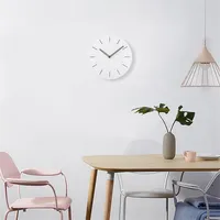 12-inch Frameless Round Wall Clock, Non-ticking, White