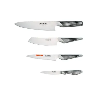 4 Piece Knife Set with Magnetic Rack