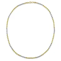 10kt 18" Chain And 7.25" Bracelet Two Tone Set