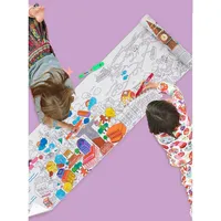 Kids Giant Coloring Roll - 28 X 600 Cm Sticky Drawing Paper, Large Restick Poster Sheet, Arts & Crafts Toy