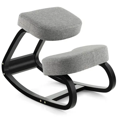 Rocking Kneeling Chair Ergonomic Posture Correcting Back Pain Padded Cushion