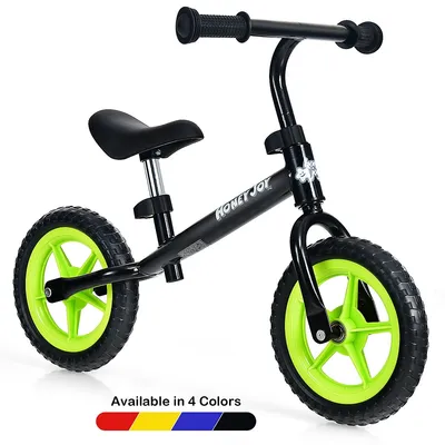 Honeyjoy Kids Balance Bike No Pedal Training Bicycle W/adjustable Handlebar & Seat Yellowblackbluered