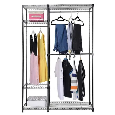 48"x18"x71" Closet Organizer Garment Rack Portable Clothes Hanger Shelf