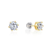 5a Cubic Zirconia 7mm Geometric Stud Earrings