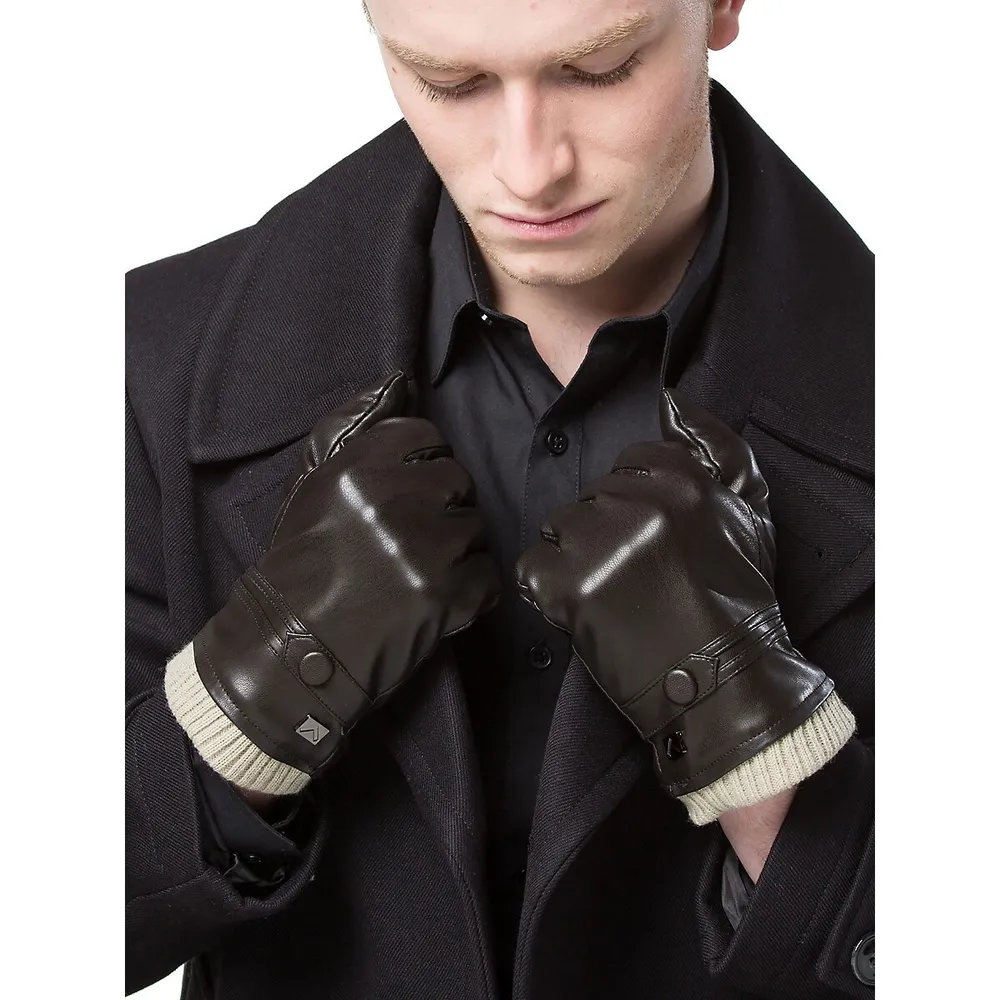 Button Touchscreen Winter Gloves