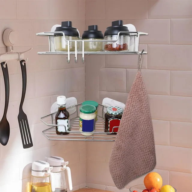 Costway 4-tier Tension Corner Shower Caddy Aluminum Pole