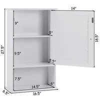 27.5'' H Wall Cabinet Hanging Bathroom Storage Cabinet Adjustable Shelf