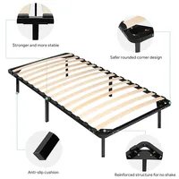 Twin Size Bed Frame, Platform Bed Mattress Foundation with Wooden Slat Support and 13"H Storage Space