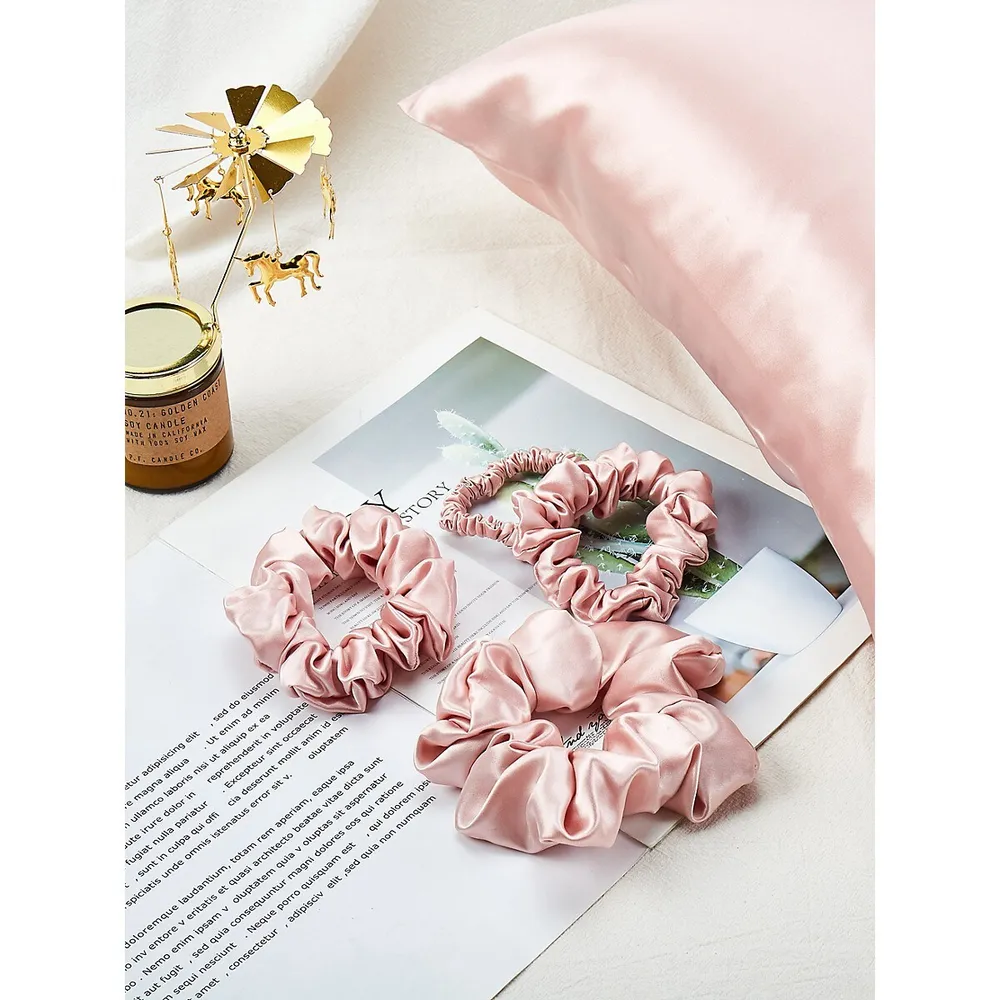 Soft Strokes Silk Gift Set: Pure Mulberry Silk Pillowcase, Eye Mask And  Scrunchies