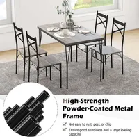 5-piece Dining Table Set Modern Rectangular Dining Table & 4 Dining Chairs Set