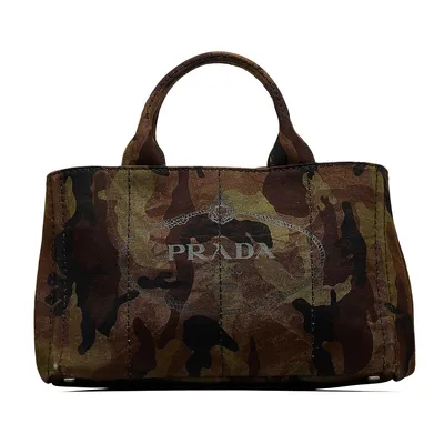 Pre-loved Canapa Logo Camouflage Satchel