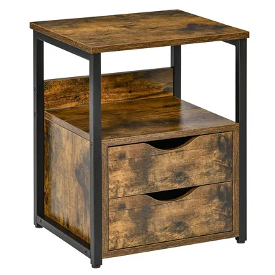 2-drawer Nightstand Side End Table