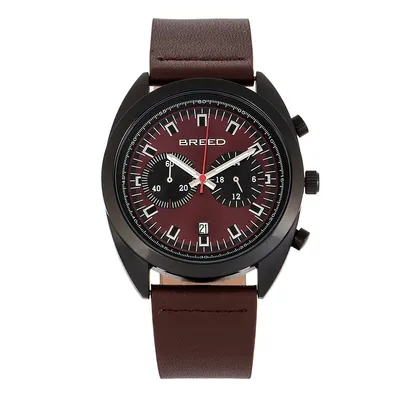 Racer Chronograph Leather-band Watch W/date