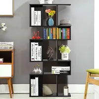 5 Cubes Ladder Shelf Freestanding Corner Bookshelf Display Rack Bookcase Black