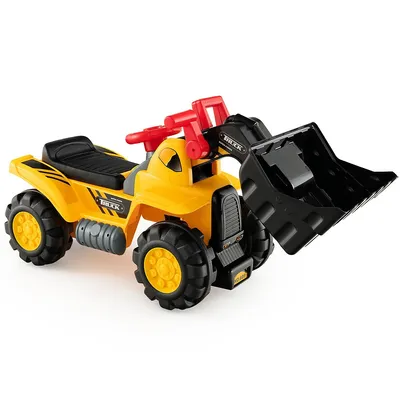 Kids Toddler Ride On Excavator Digger Truck Scooter W/ Sound & Seat Storage Toy