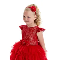 Girls Red Christmas Dress Hi-low Style