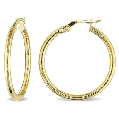 Hoop Earrings In 10k Polished Yellow Gold