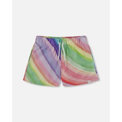 French Terry Short Rainbow Stripe